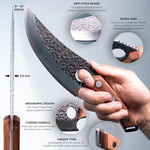 Japanese Chef Knife With Razor-Sharp Steel And Ergonomic Wooden Handle For Precision Cutting Chopping & Boning Tool - Image 7
