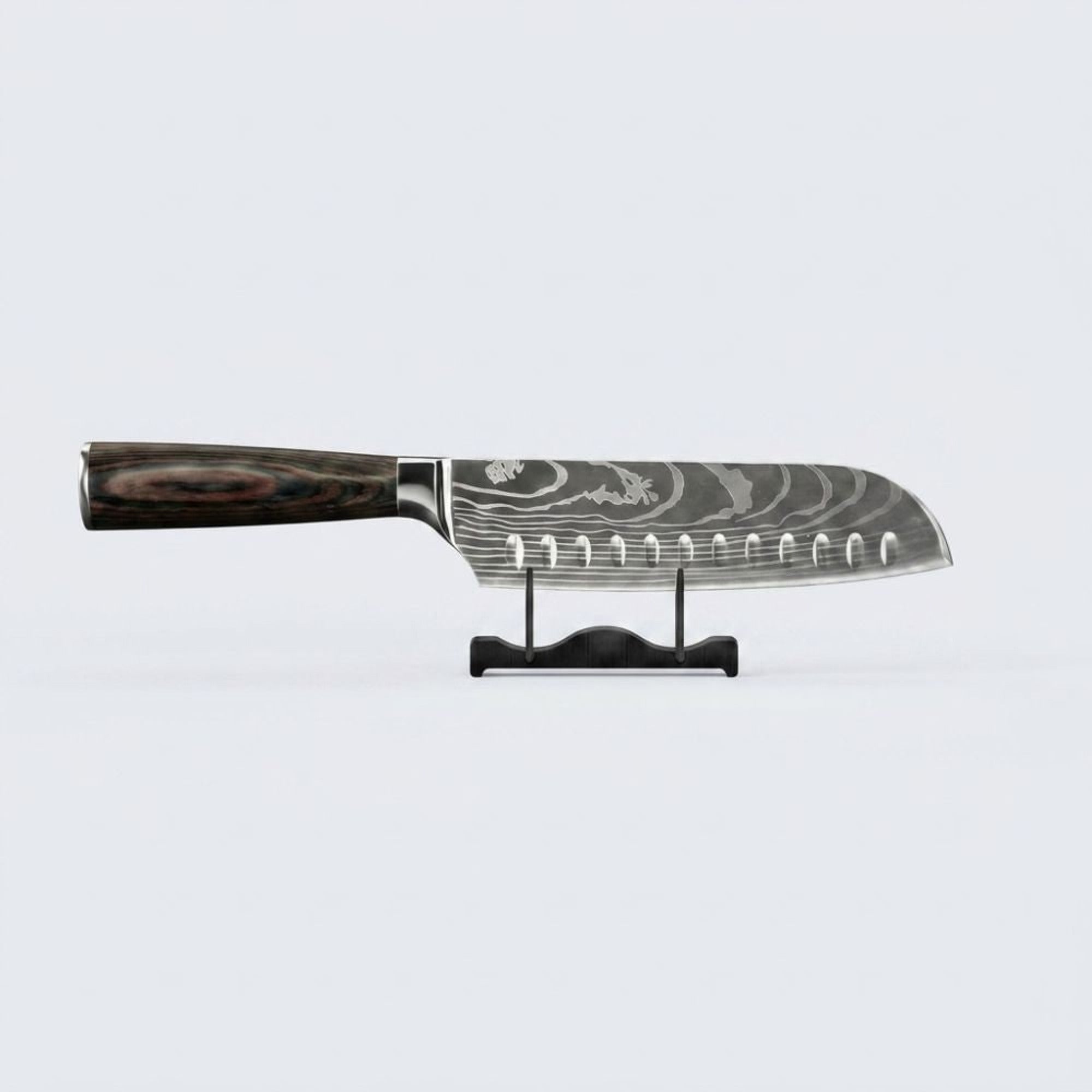 Japanese Damascus 3-Piece Knife Set With Hand-Forged Blades And Wooden Handles - Image 4