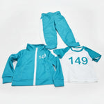 Kids Halloween Costume Tracksuit Three-Piece Set With Numbers And Side Stripes - Image 4