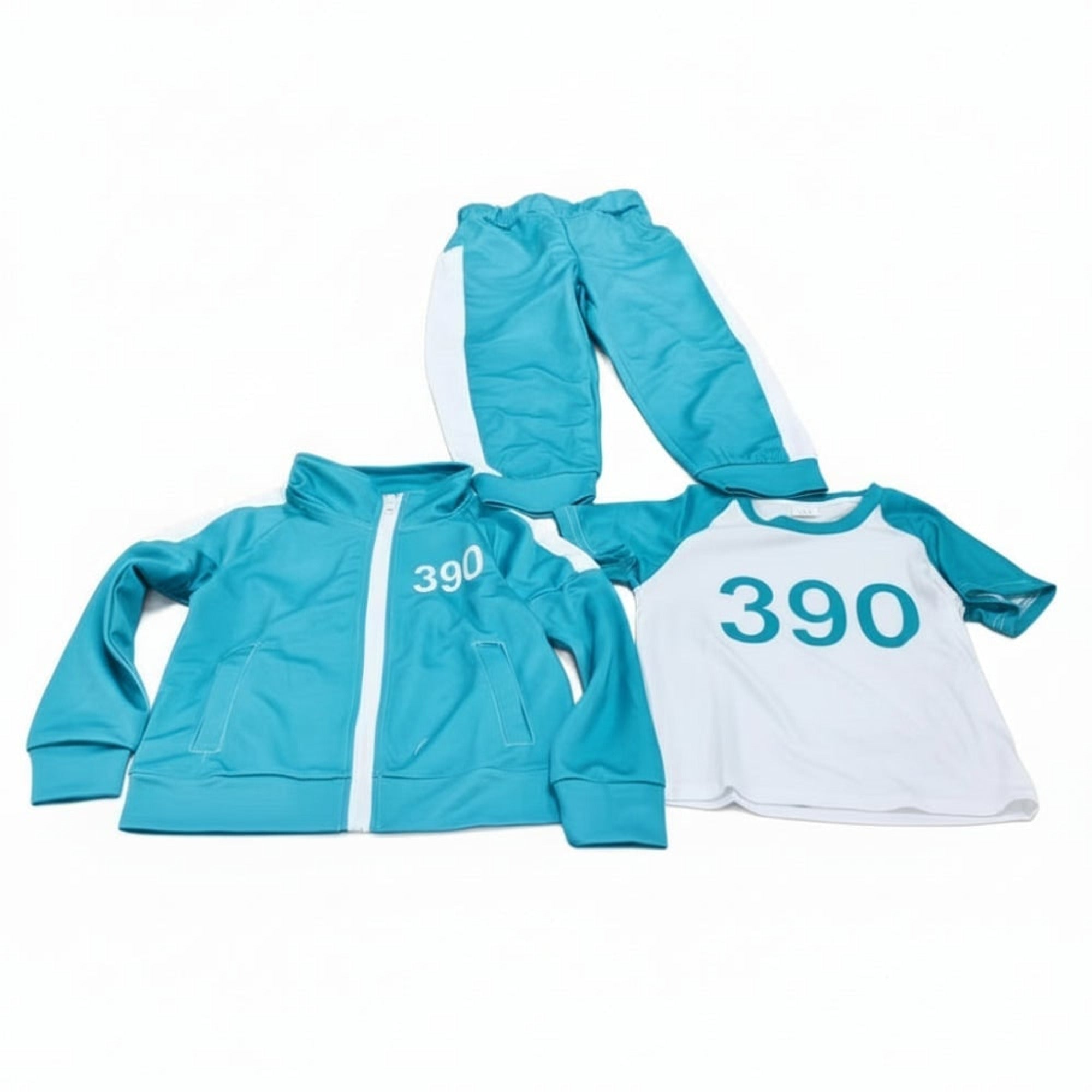 Kids Halloween Costume Tracksuit Three-Piece Set With Numbers And Side Stripes - Image 11