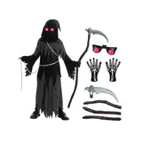 Kids' Halloween Grim Reaper Costume Hooded Robe Set With Glowing Eye Effect And Accessories - Image 3