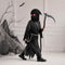 Kids' Halloween Grim Reaper Costume Hooded Robe Set With Glowing Eye Effect And Accessories - Image 1