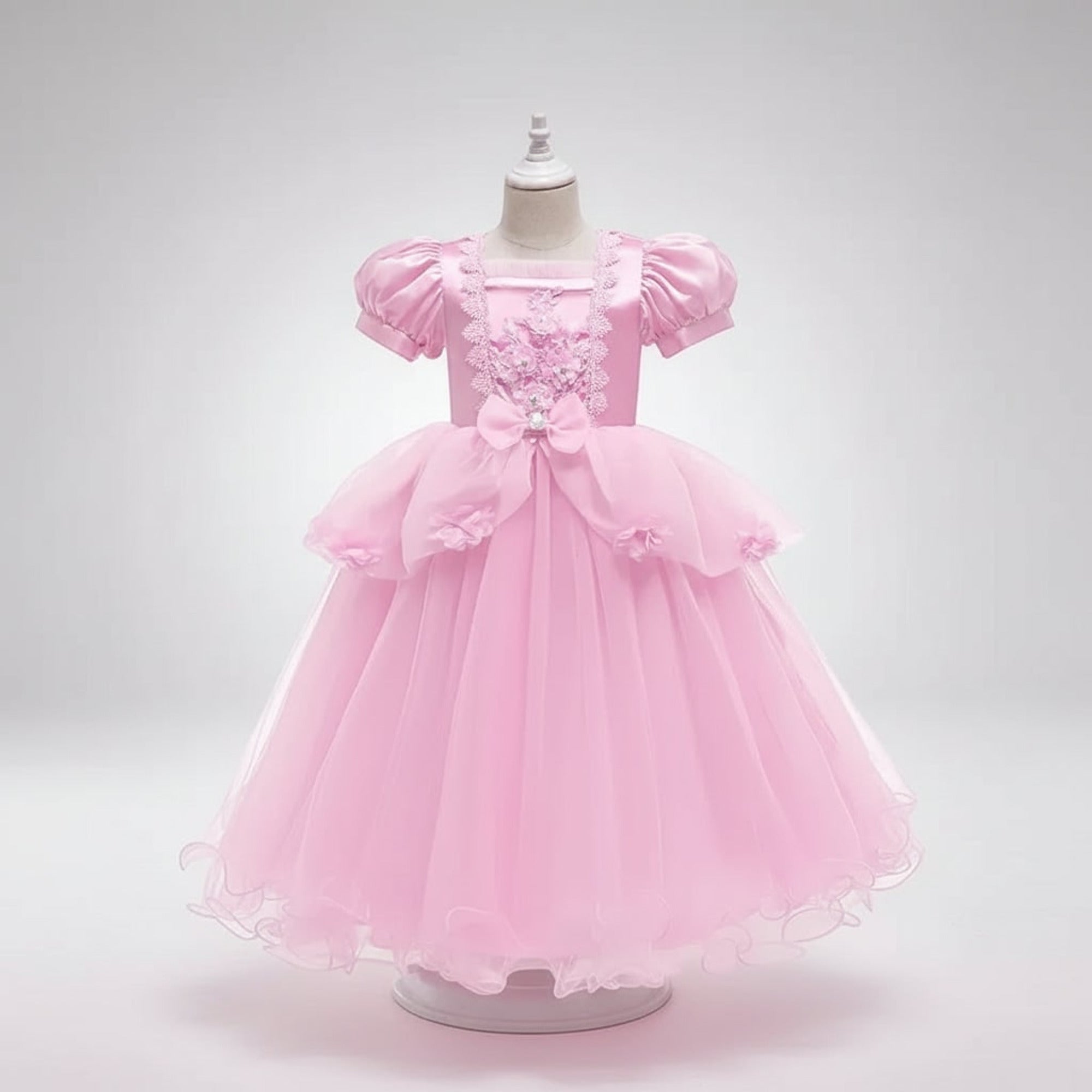 Kids' Halloween Princess Costume Dress With Tiara Wand And Accessories Set - Image 3