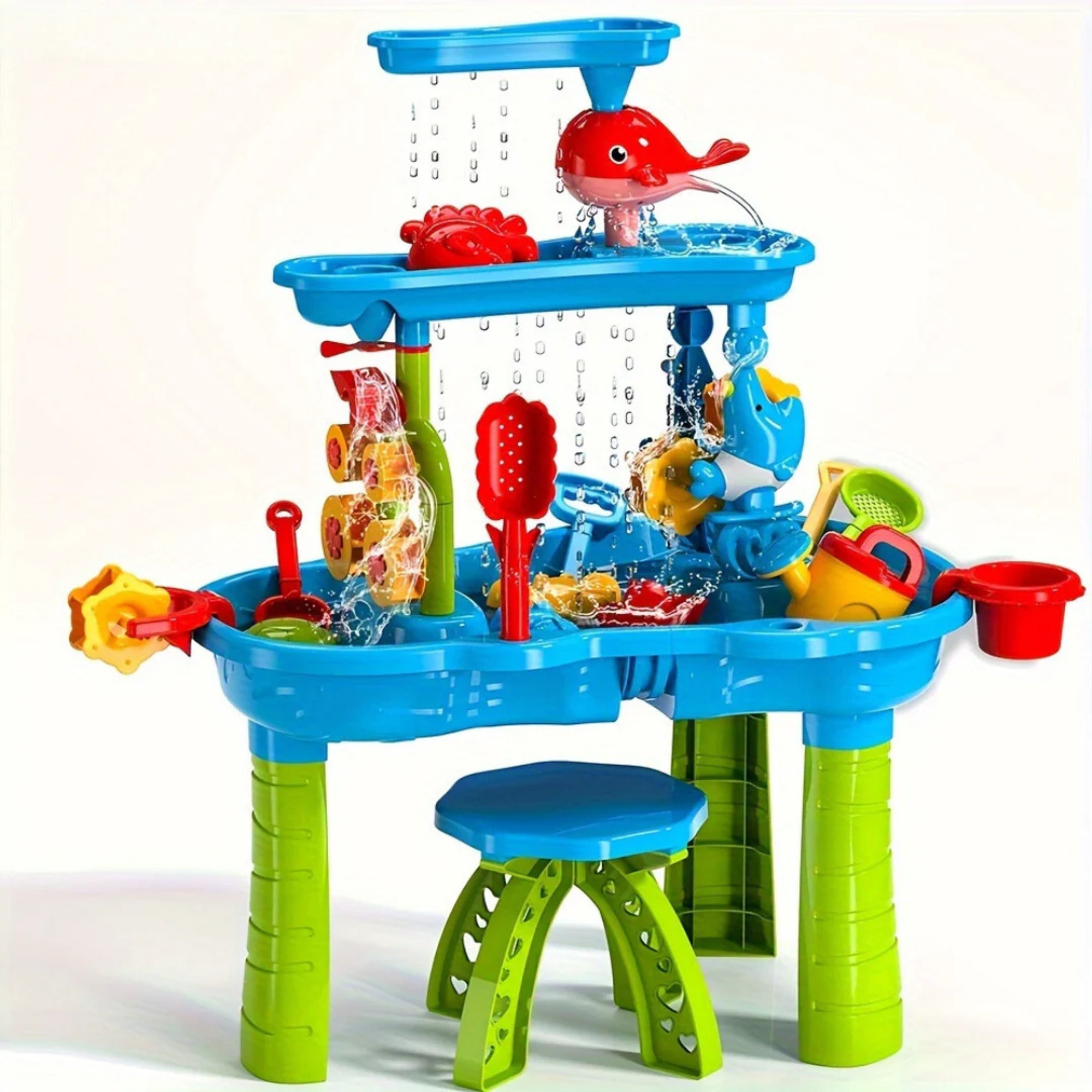 Kids' Sand And Water Table With Multi-Tier Design And 15 Accessories - Image 2