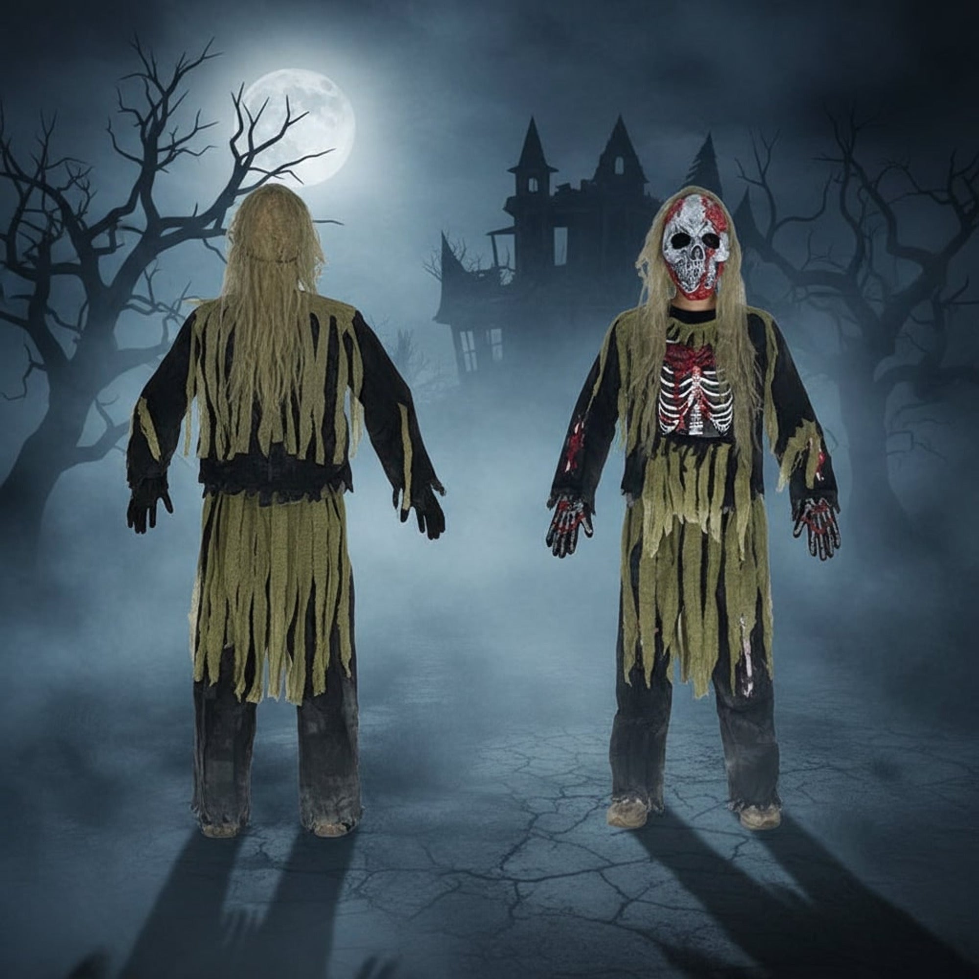 Kids Zombie Skeleton Halloween Costume With Authentically Spooky Design Includes Mask And Gloves - Image 3