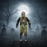 Kids Zombie Skeleton Halloween Costume With Authentically Spooky Design Includes Mask And Gloves - Image 2