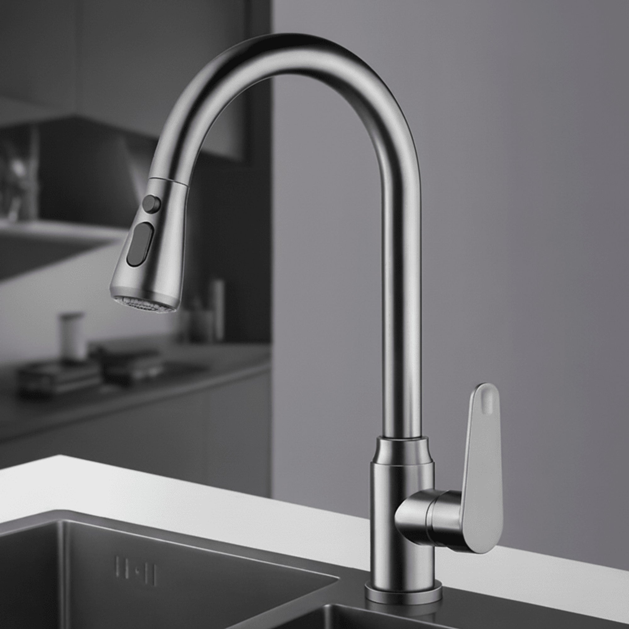 Kitchen Faucet With Pull-Out Spray Head And 360° Rotation Modern Mixer Tap - Image 8