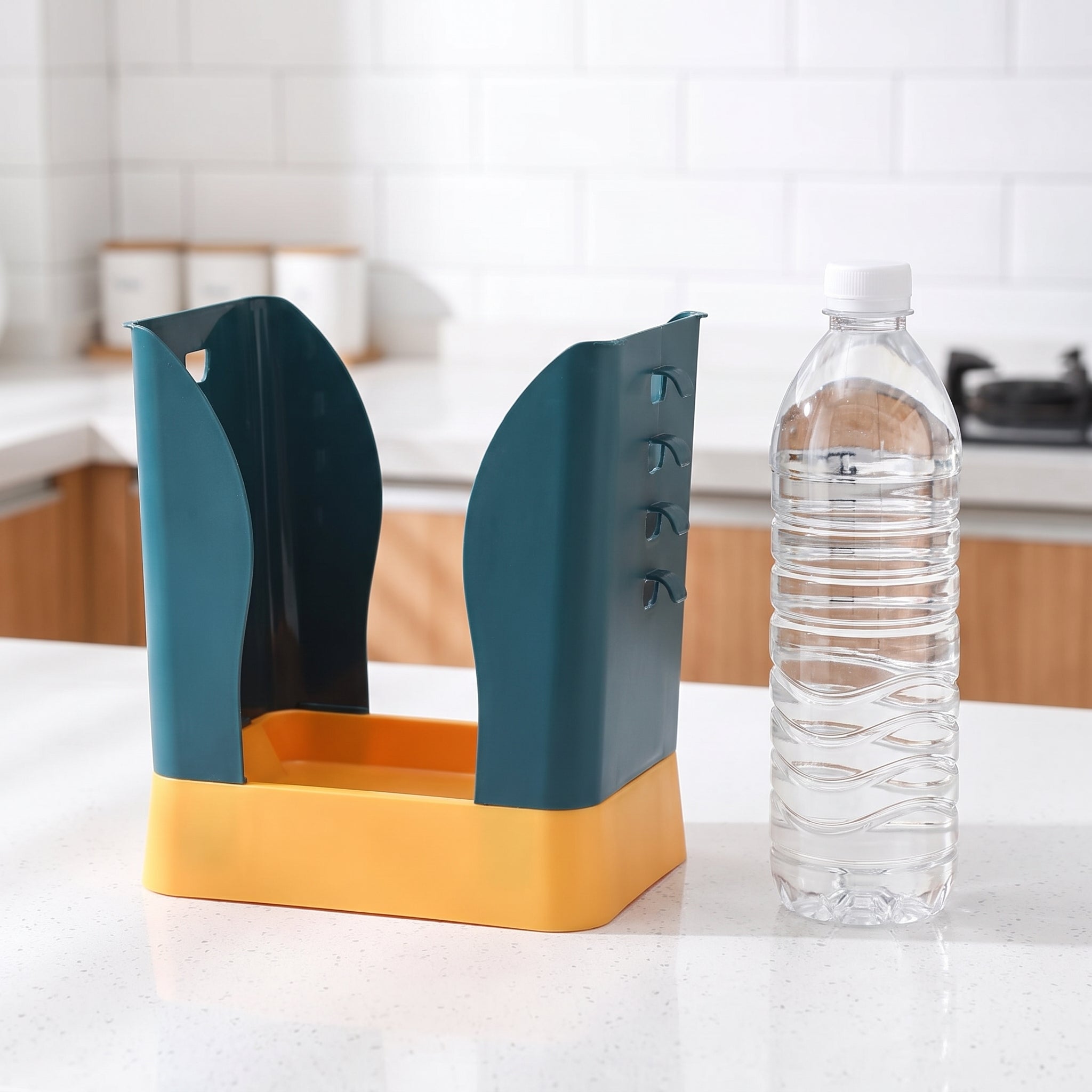 Kitchen Trash Holder With Adjustable U-Shaped Design For Cabinet Or Wall Mounting - scale
