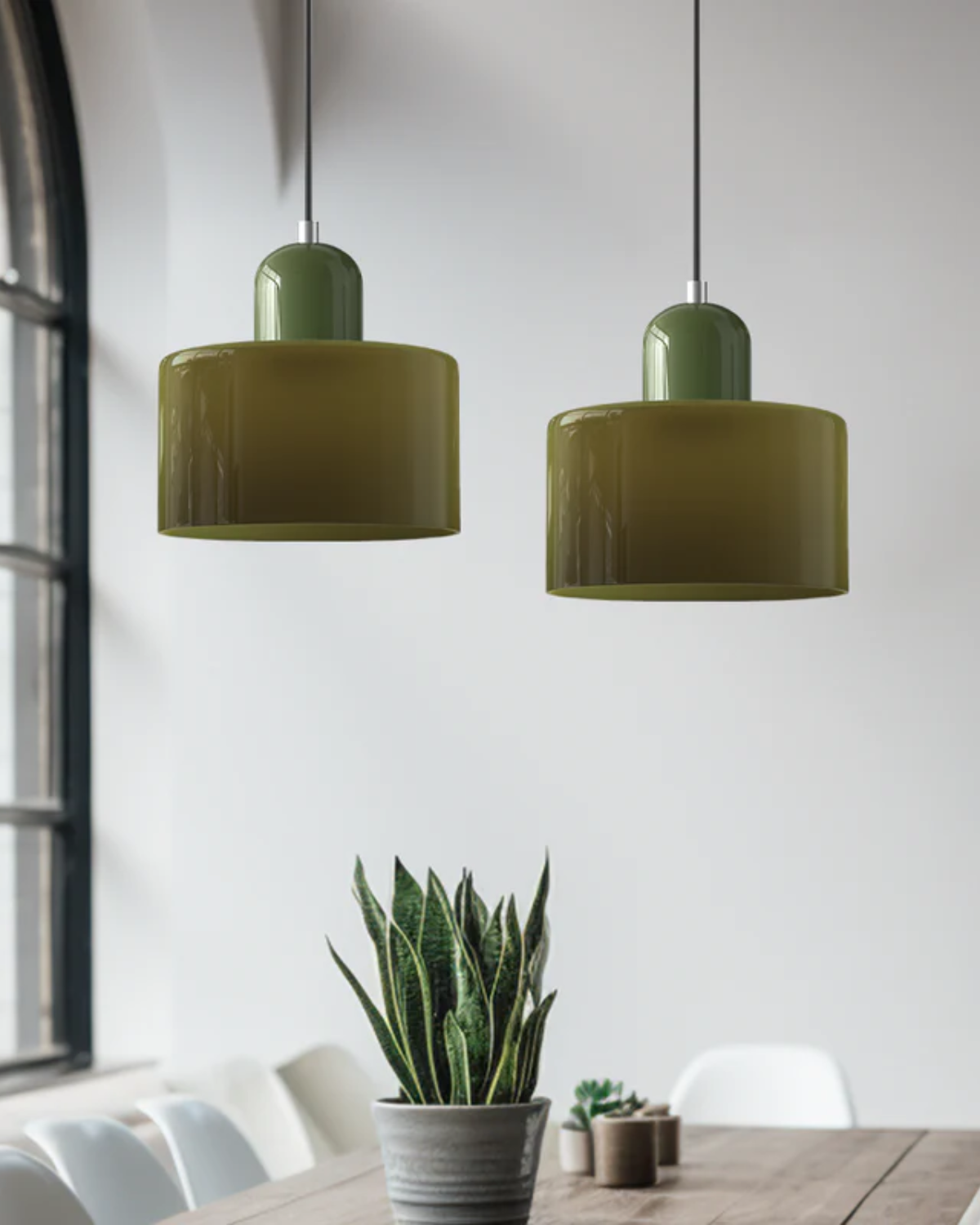 Modern Glass Cylinder Pendant 1-Light Lasson Living
