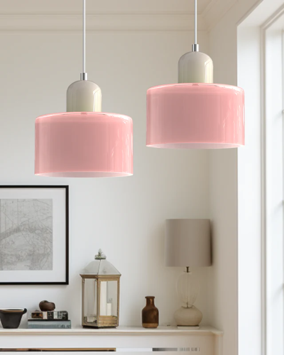 Modern Glass Cylinder Pendant 1-Light Lasson Living