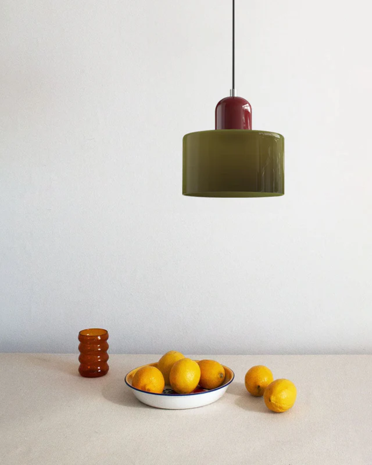 Modern Glass Cylinder Pendant 1-Light Lasson Living