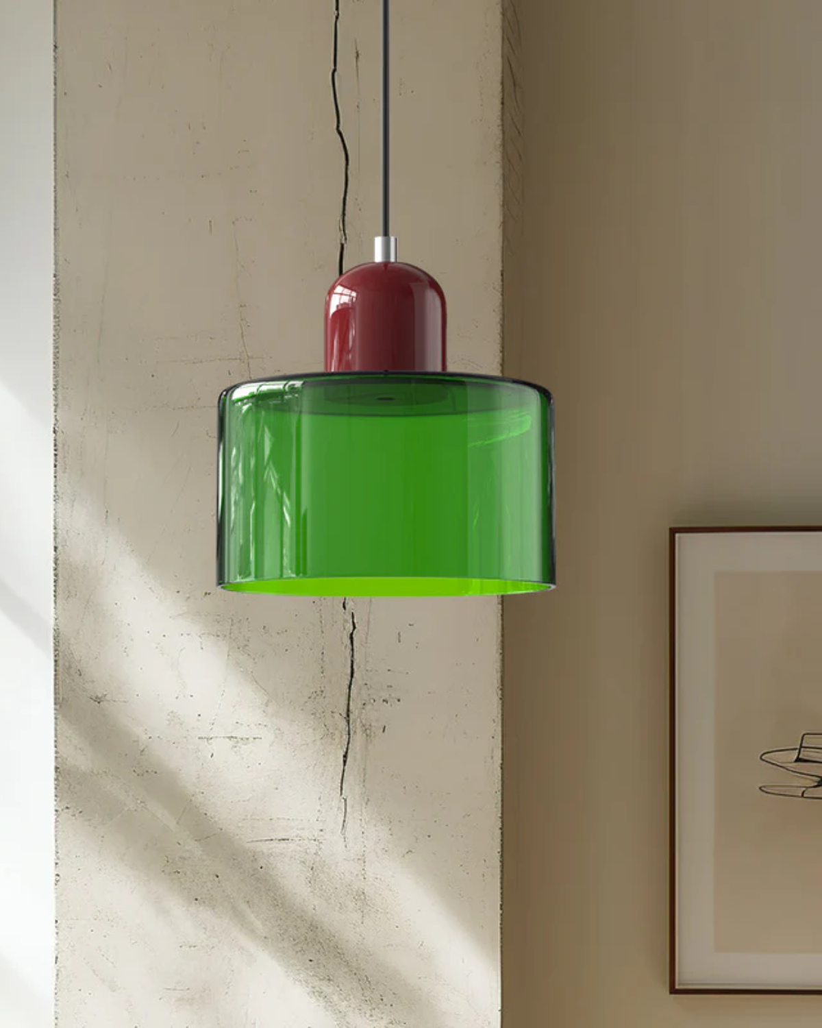 Modern Glass Cylinder Pendant 1-Light Lasson Living