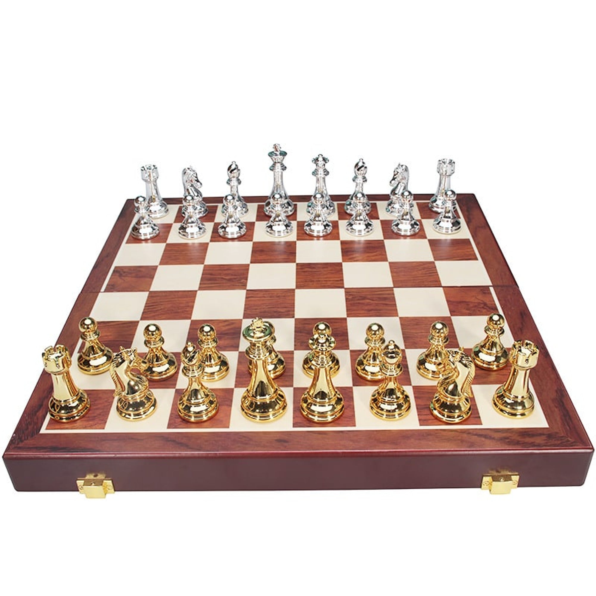 Large Chess Set With Metal Board And Acrylic Pieces - Image 2