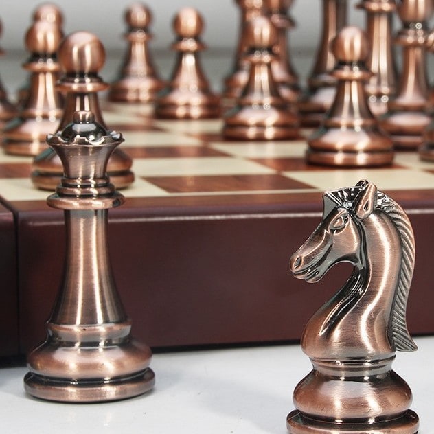 Large Chess Set With Metal Board And Acrylic Pieces - Image 3