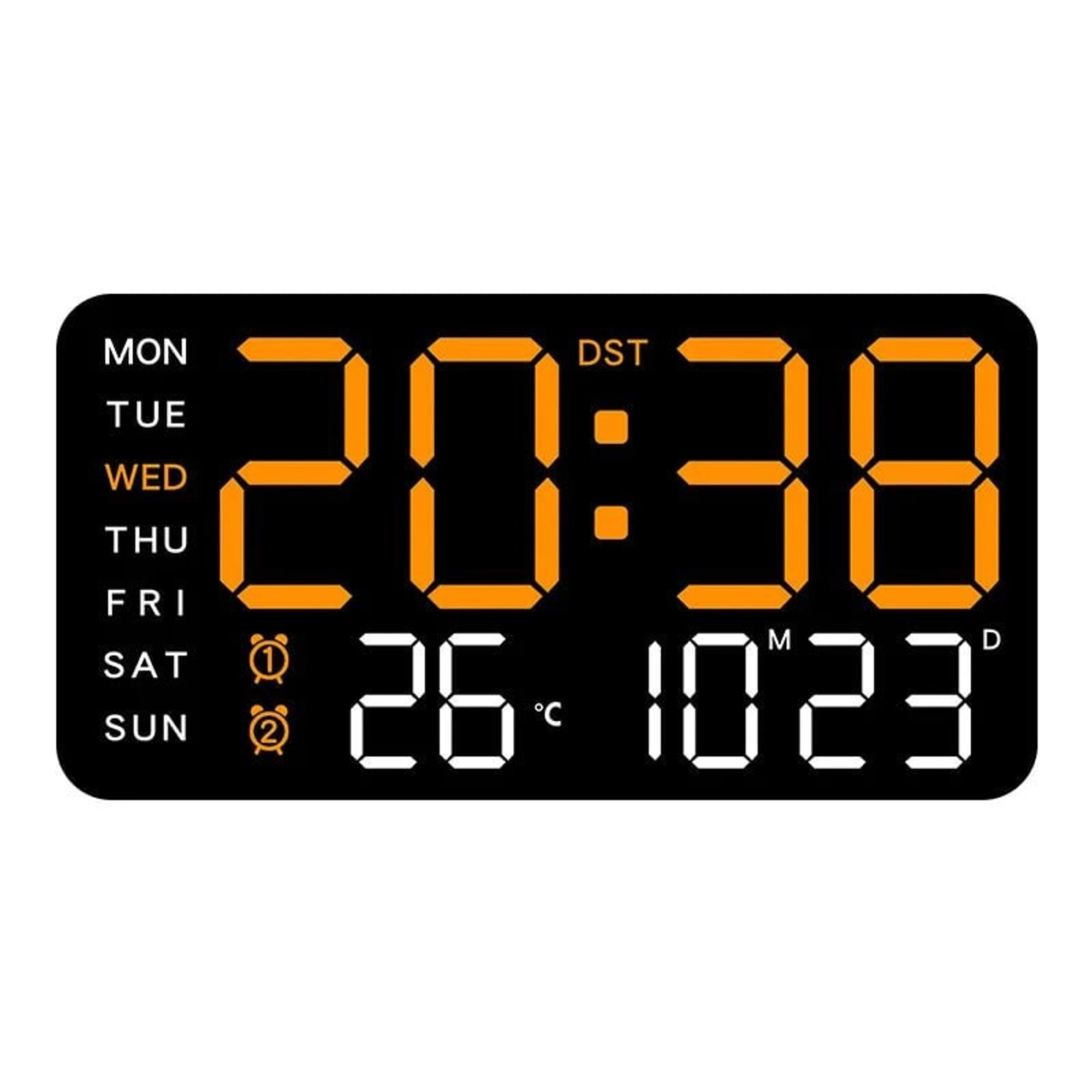 Large Display Digital Wall Clock With Temperature And Dual Alarm - Image 8
