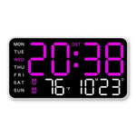 Large Display Digital Wall Clock With Temperature And Dual Alarm - Image 5