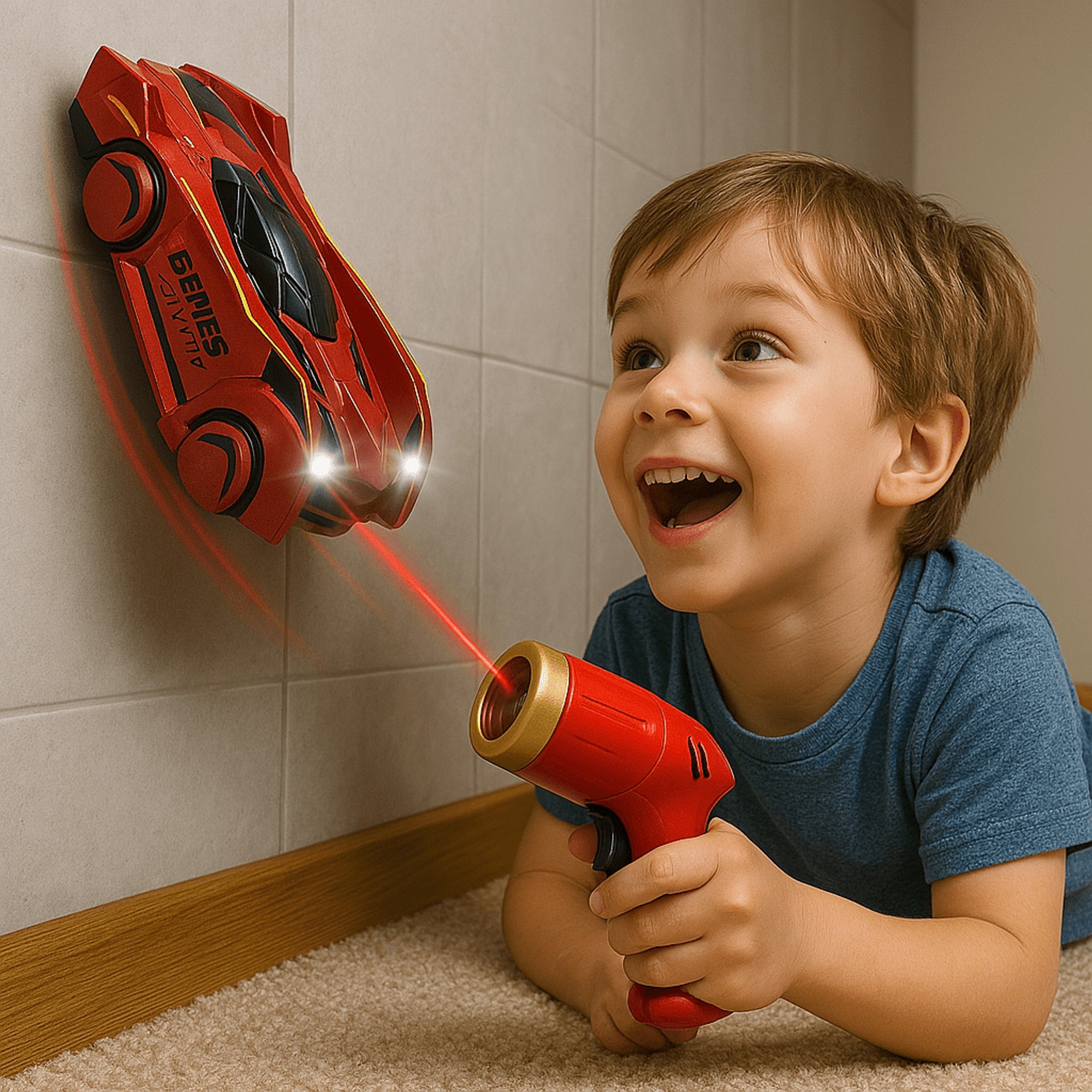 Laser-Controlled Wall Climbing RC Car With 360° Stunts And LED Headlights - Image 1