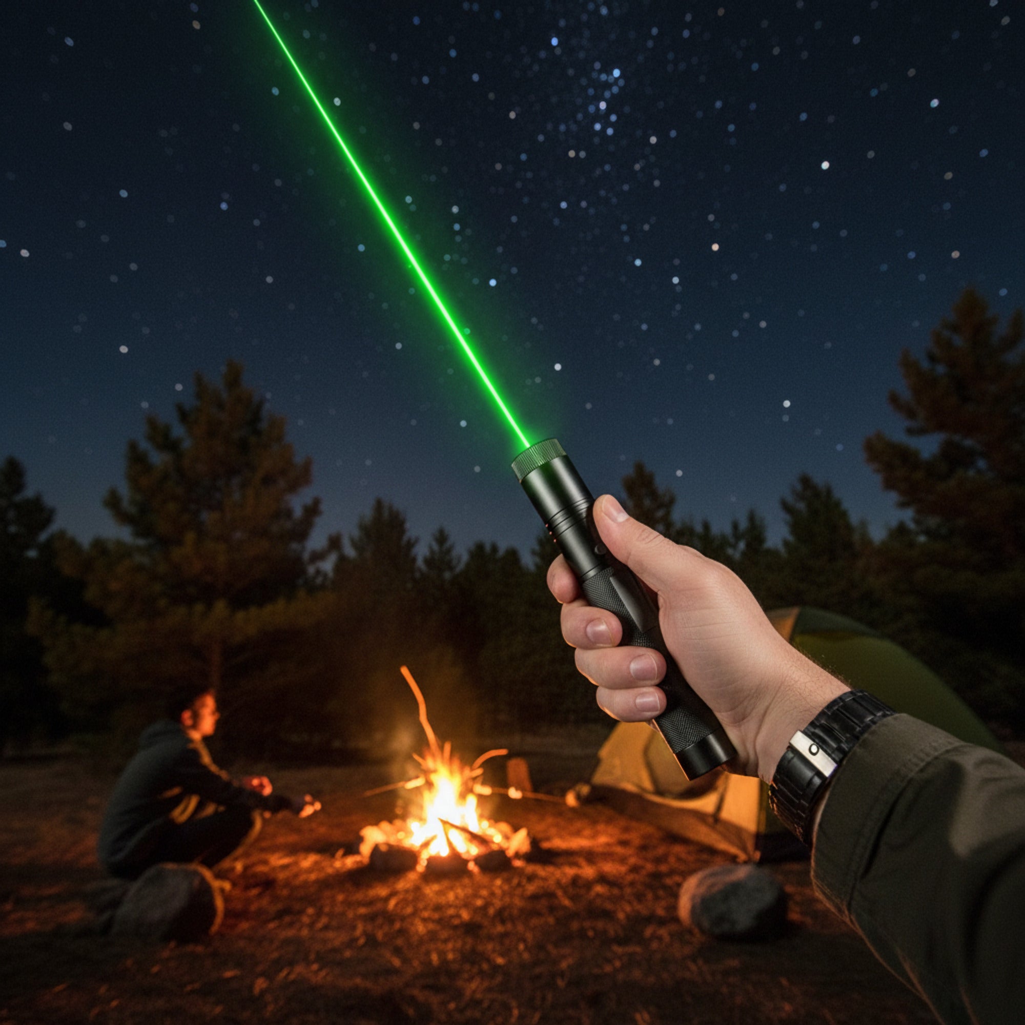 Laser Pointer Pen High Power With Adjustable Focus Ring Safety Key Lock And Rechargeable USB Battery - Image 1