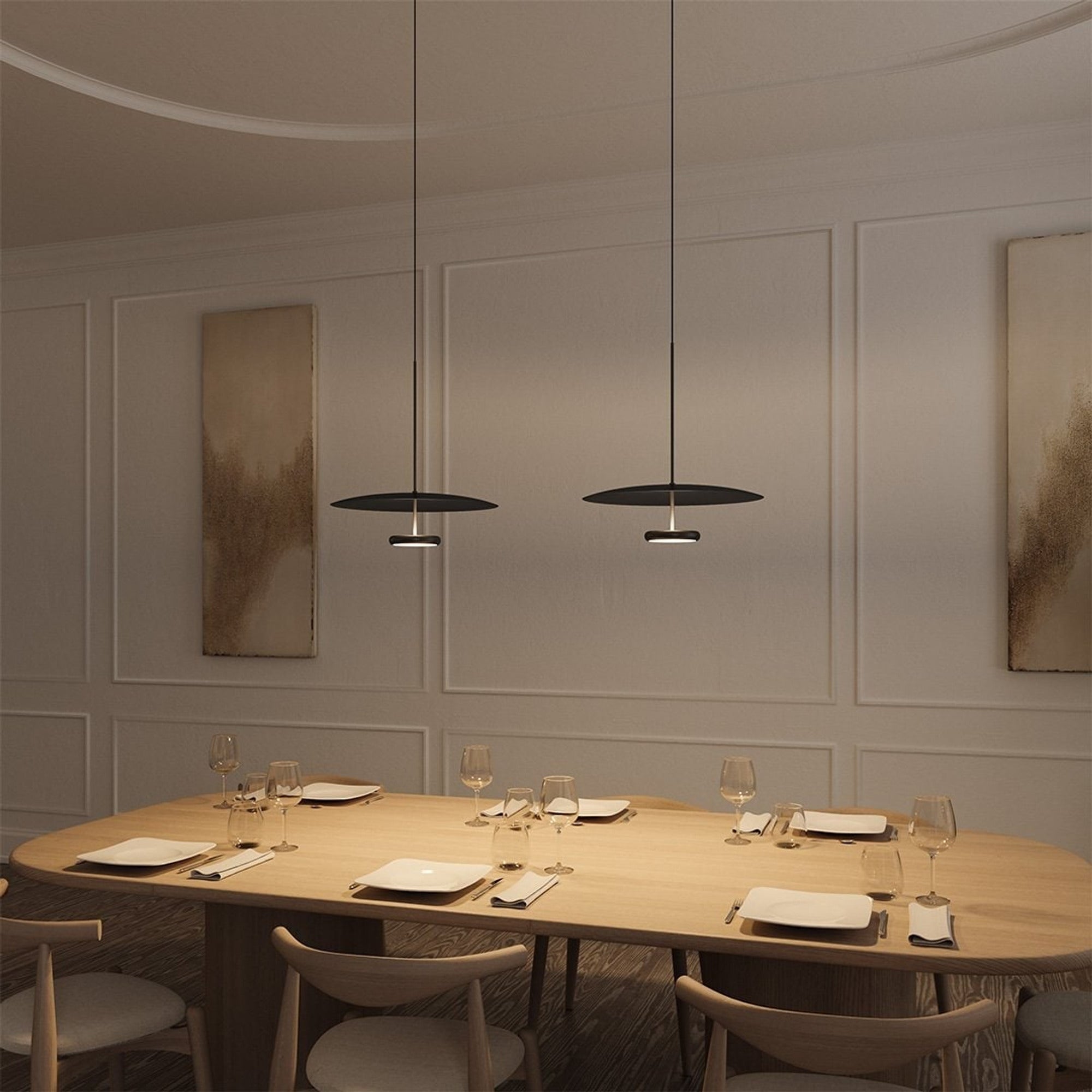LED Ceiling Lights Round Modern Dimmable Hanging Fixture With Remote Control - Image 8