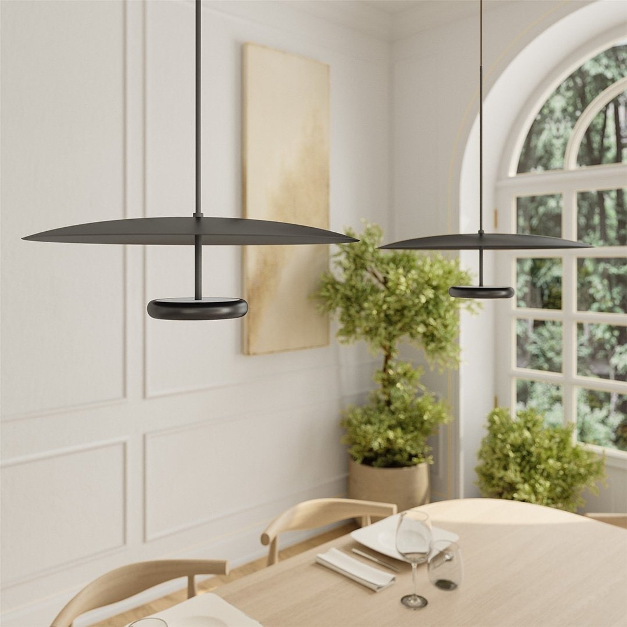 LED Ceiling Lights Round Modern Dimmable Hanging Fixture With Remote Control - Image 6