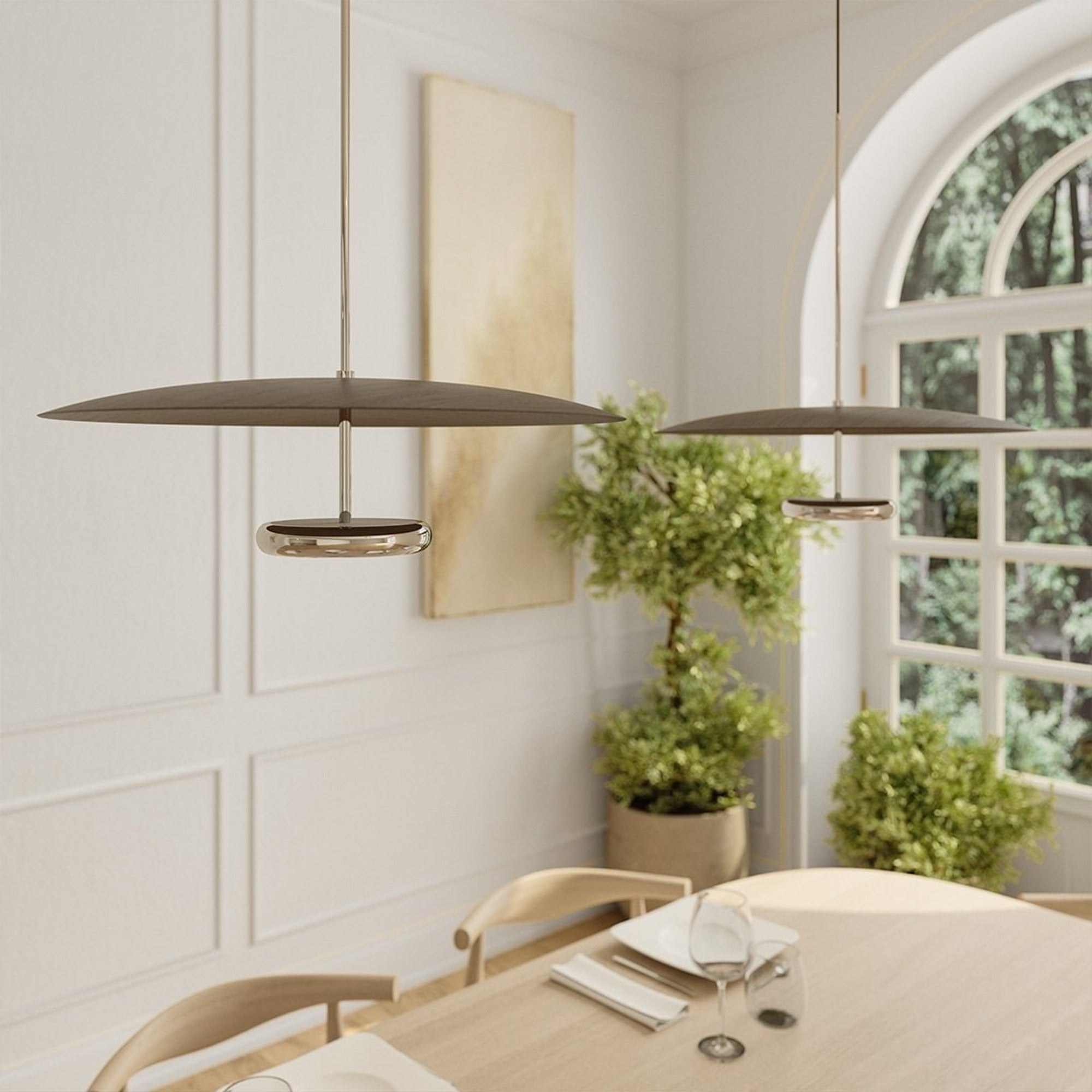 LED Ceiling Lights Round Modern Dimmable Hanging Fixture With Remote Control - Image 4