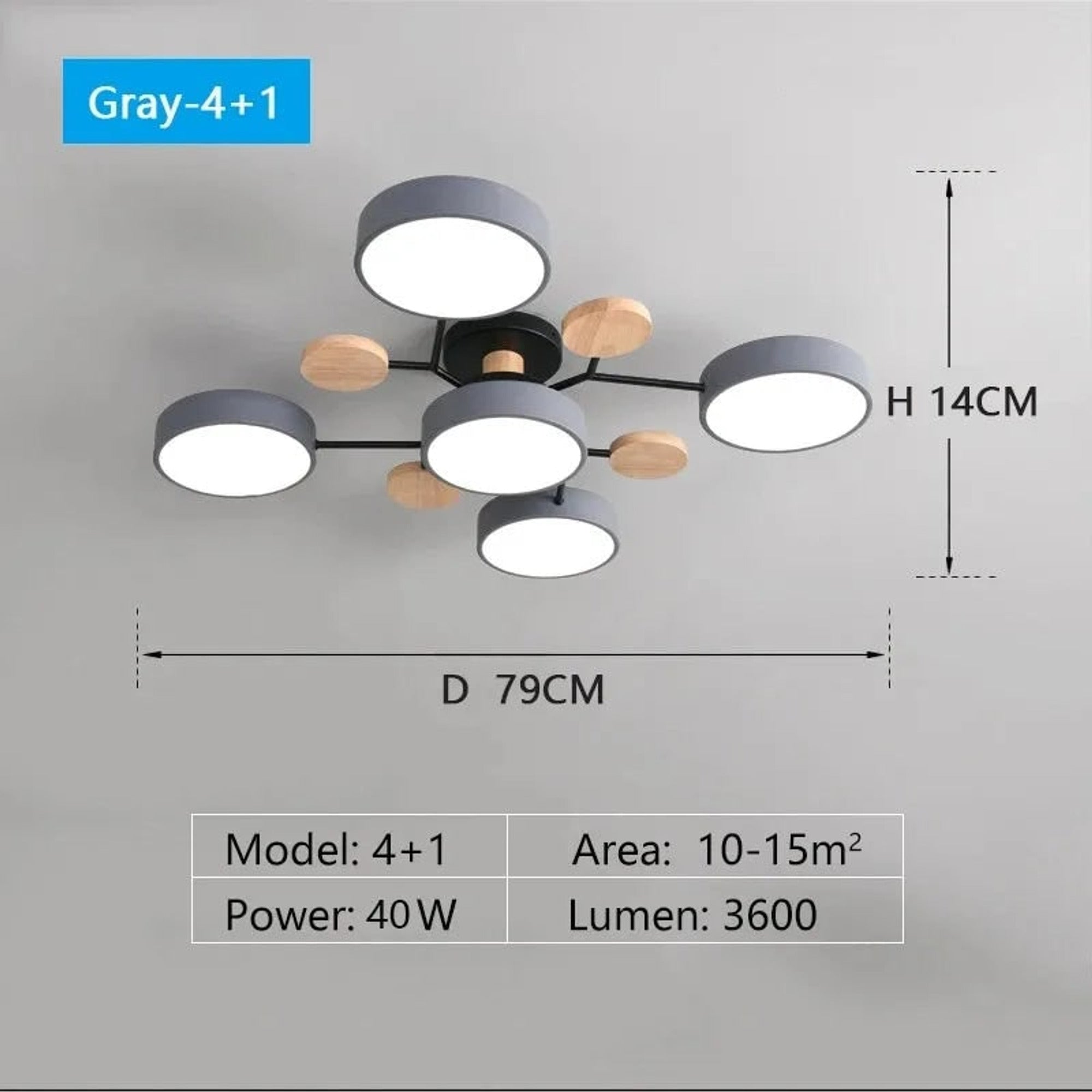 LED Ceiling Modern Semi-Flush Fixture With Geometric Iron Frame And Wooden Accents - Image 10