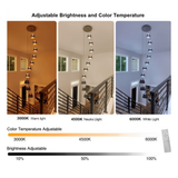 LED Chandeliers Black Staircase Metal Dimmable Remote Control Chandelier - Image 4