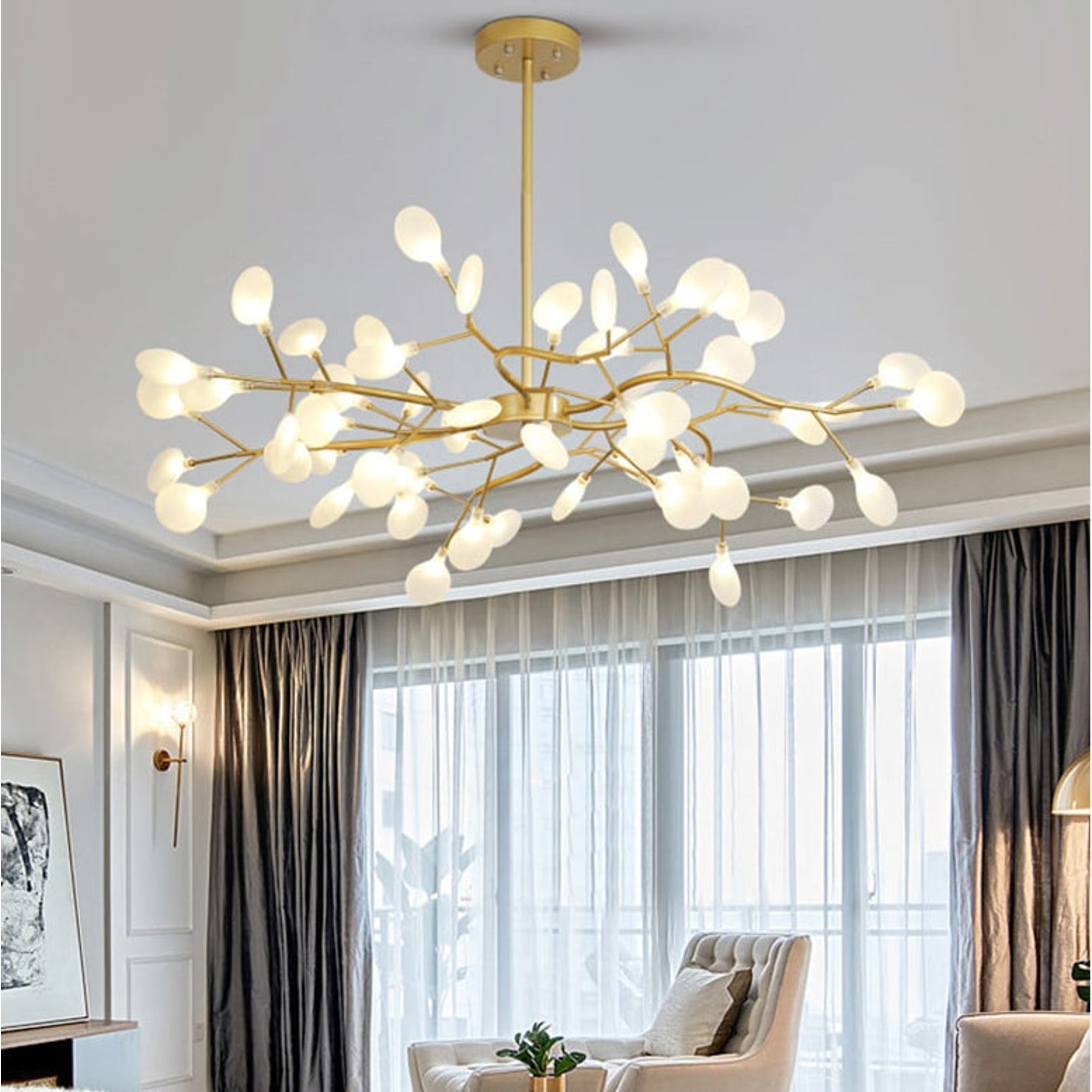 LED Chandeliers Branch Design Firefly Ceiling Light Contemporary Living Room - Image 18