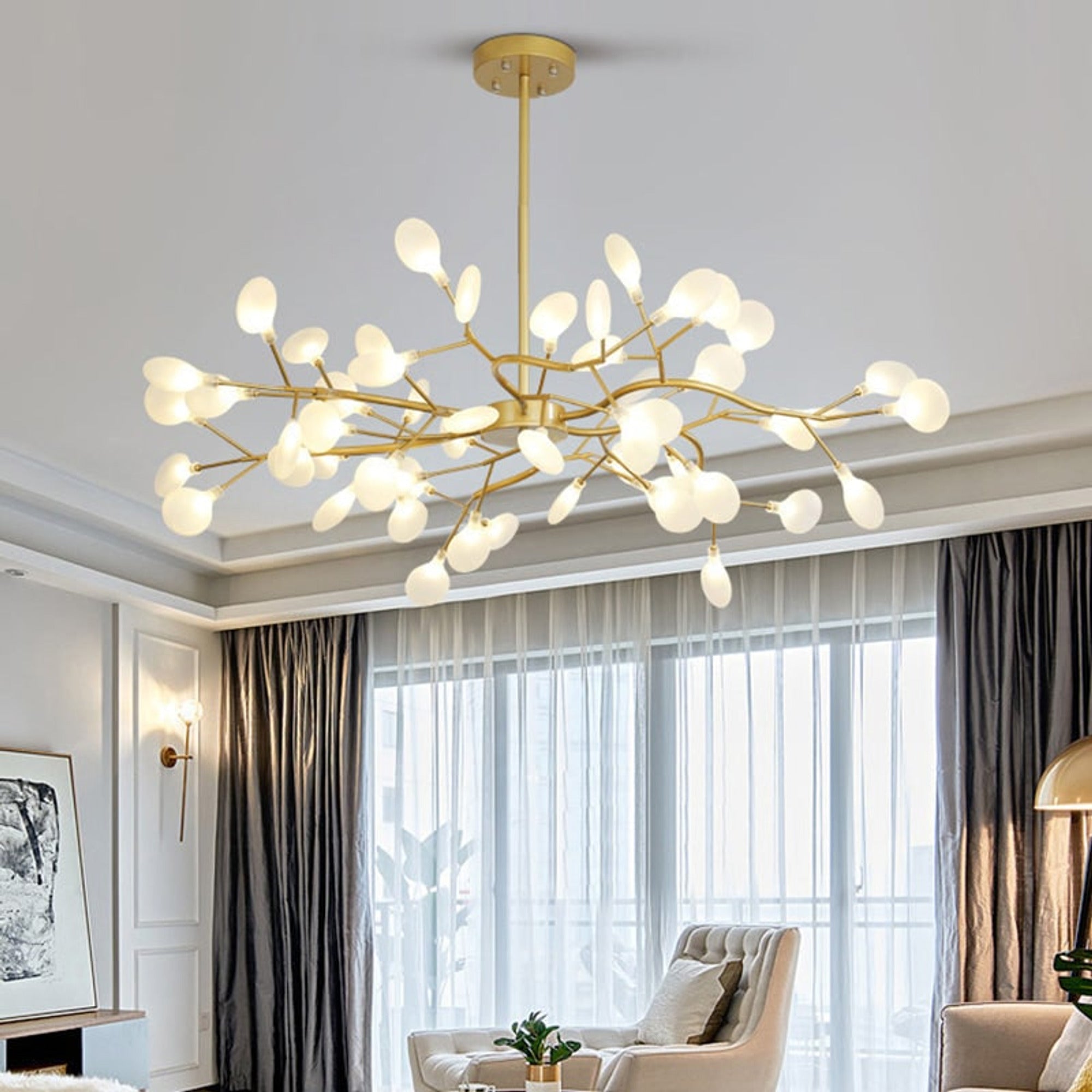 LED Chandeliers Branch Design Firefly Ceiling Light Contemporary Living Room - Image 2