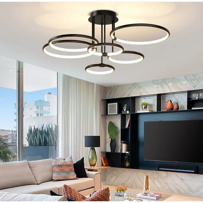 LED Chandeliers Ceiling Light Geometric Design Dimmable Modern Circular - Image 11