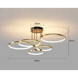 LED Chandeliers Ceiling Light Geometric Design Dimmable Modern Circular - Image 4