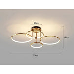 LED Chandeliers Ceiling Light Geometric Design Dimmable Modern Circular - Image 5