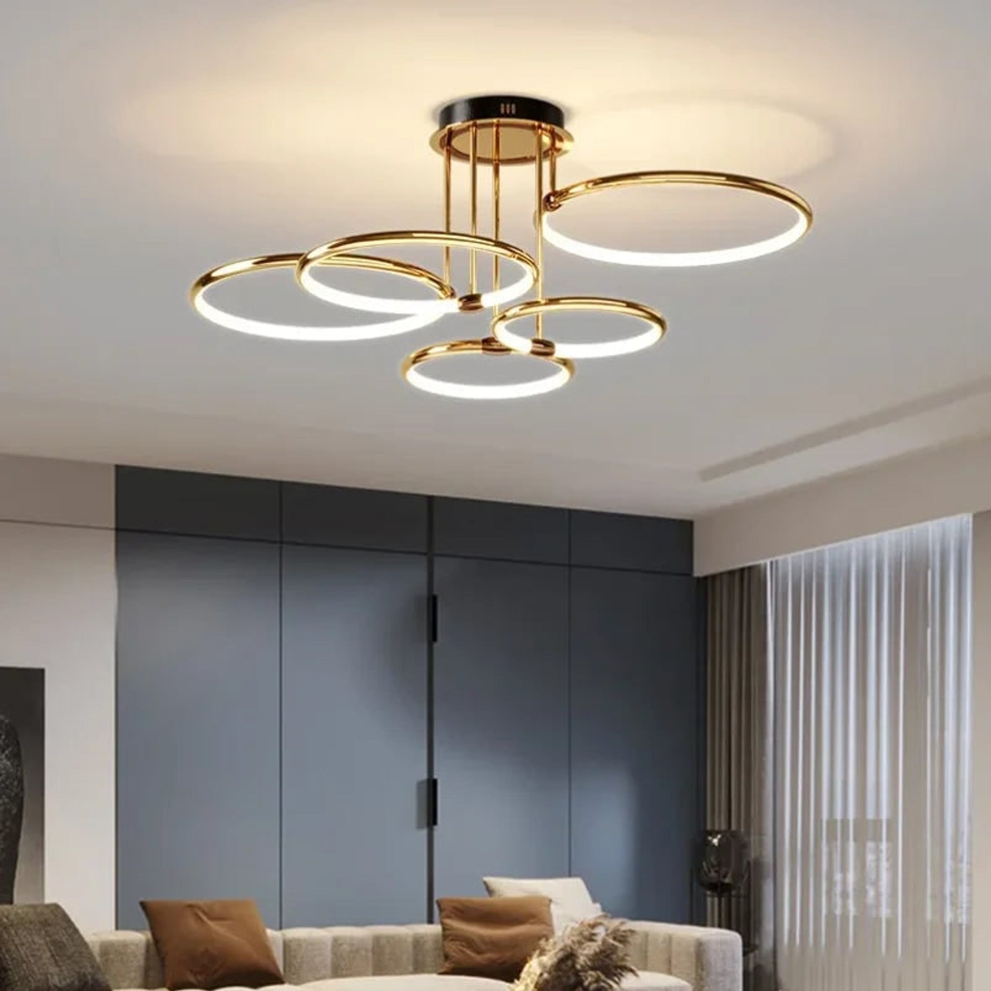 LED Chandeliers Ceiling Light Geometric Design Dimmable Modern Circular - Image 1
