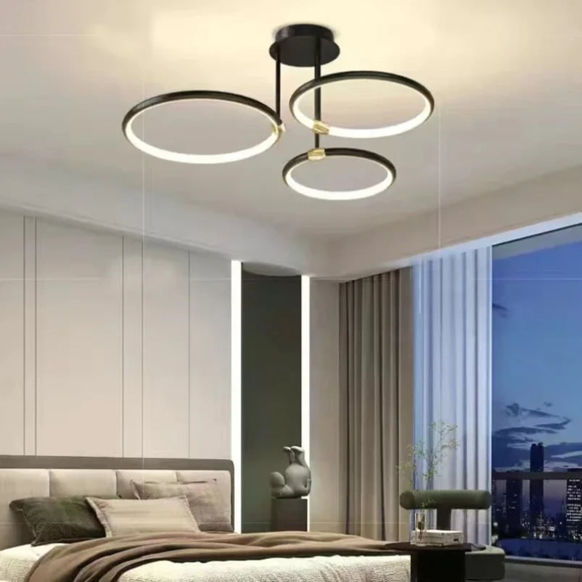LED Chandeliers Ceiling Light Geometric Design Dimmable Modern Circular - Image 3