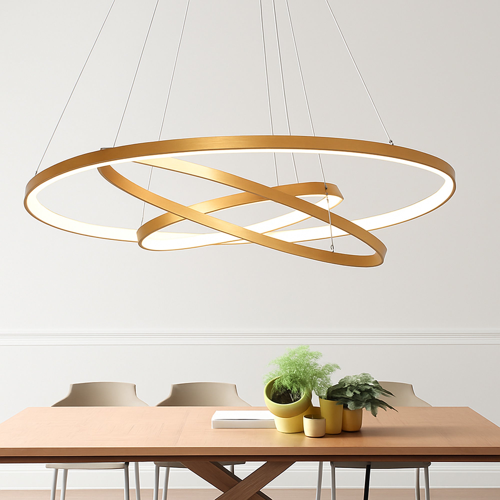 LED Chandeliers Contemporary Ceiling Light Interlocking Ring Design - Image 2