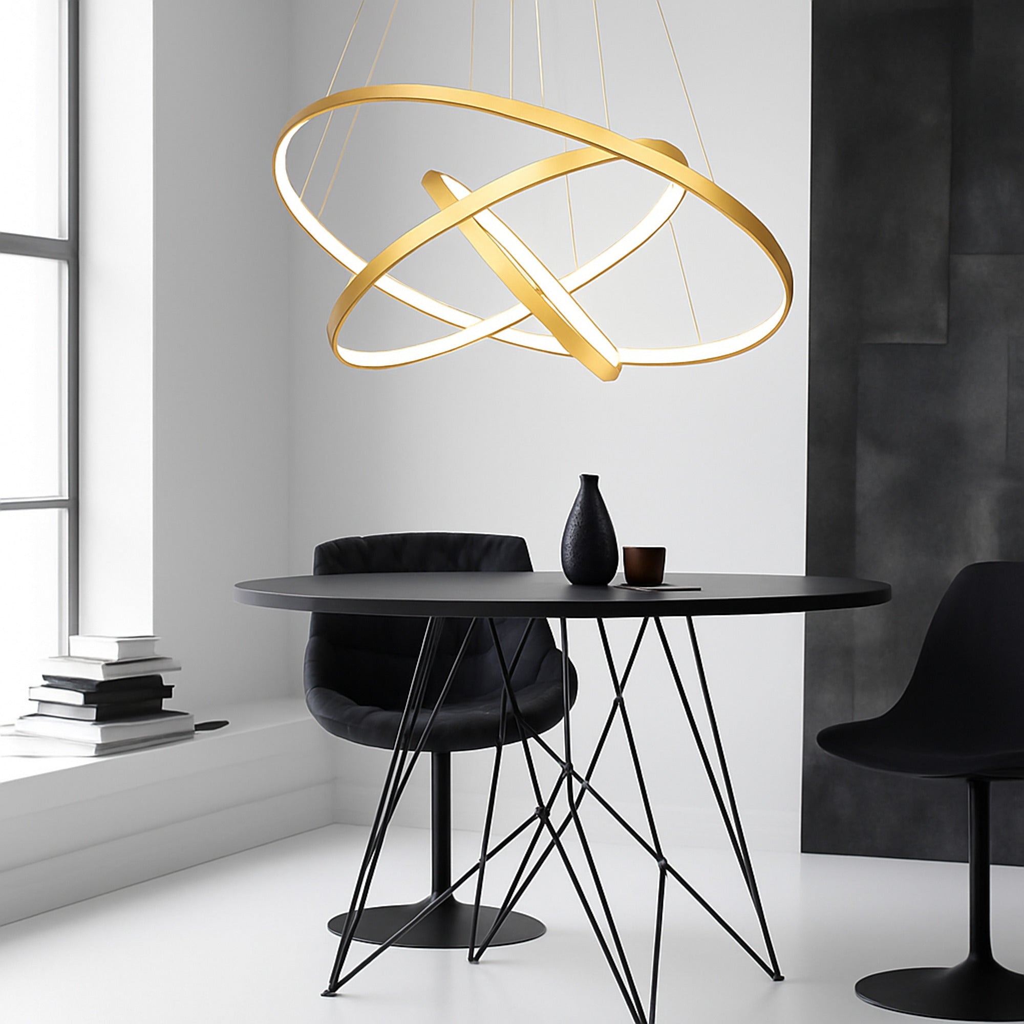 LED Chandeliers Contemporary Ceiling Light Interlocking Ring Design - Image 3