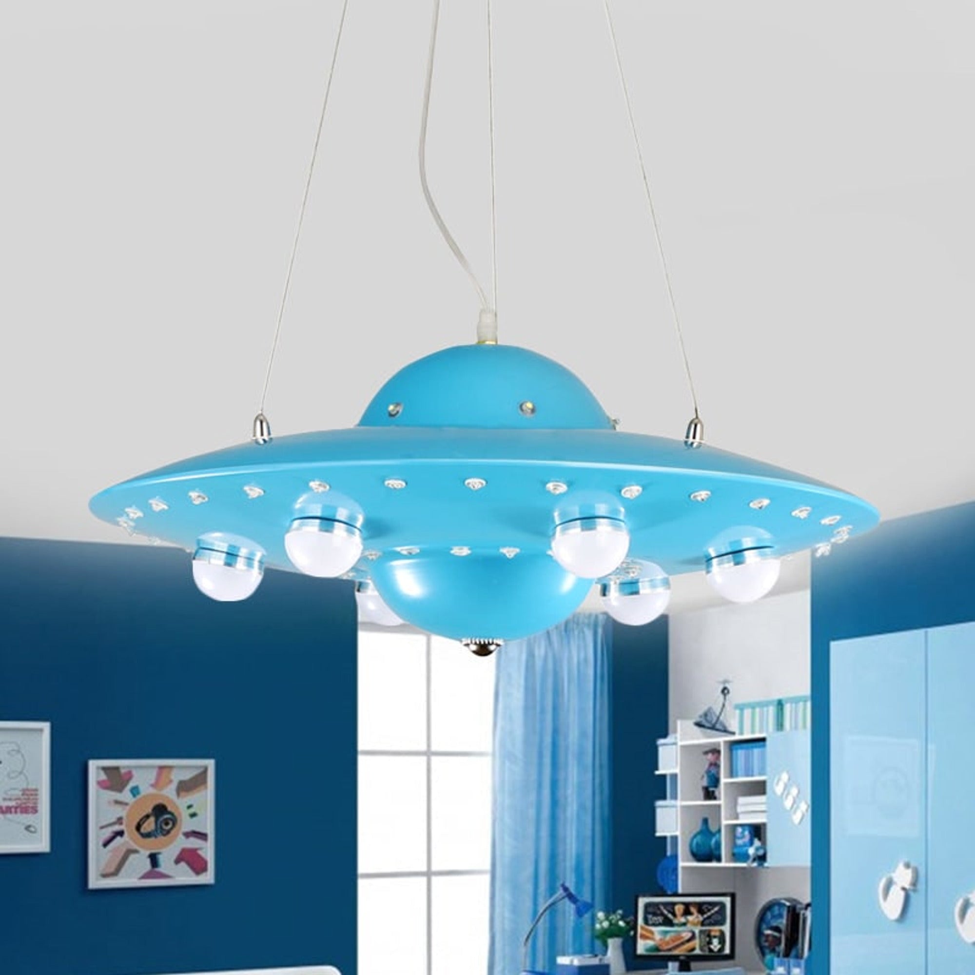LED Chandeliers Contemporary Ceiling Light Metal Flying Saucer Design - Image 11