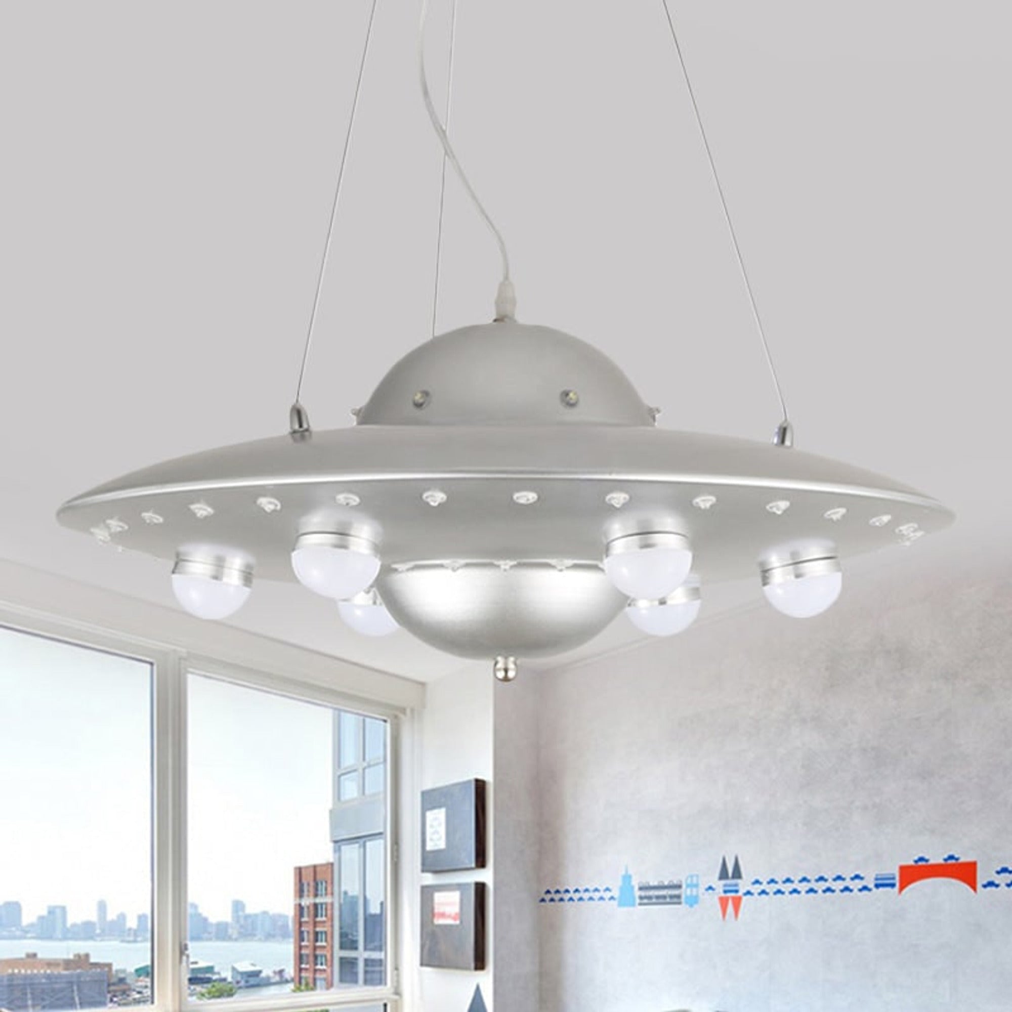 LED Chandeliers Contemporary Ceiling Light Metal Flying Saucer Design - Image 17