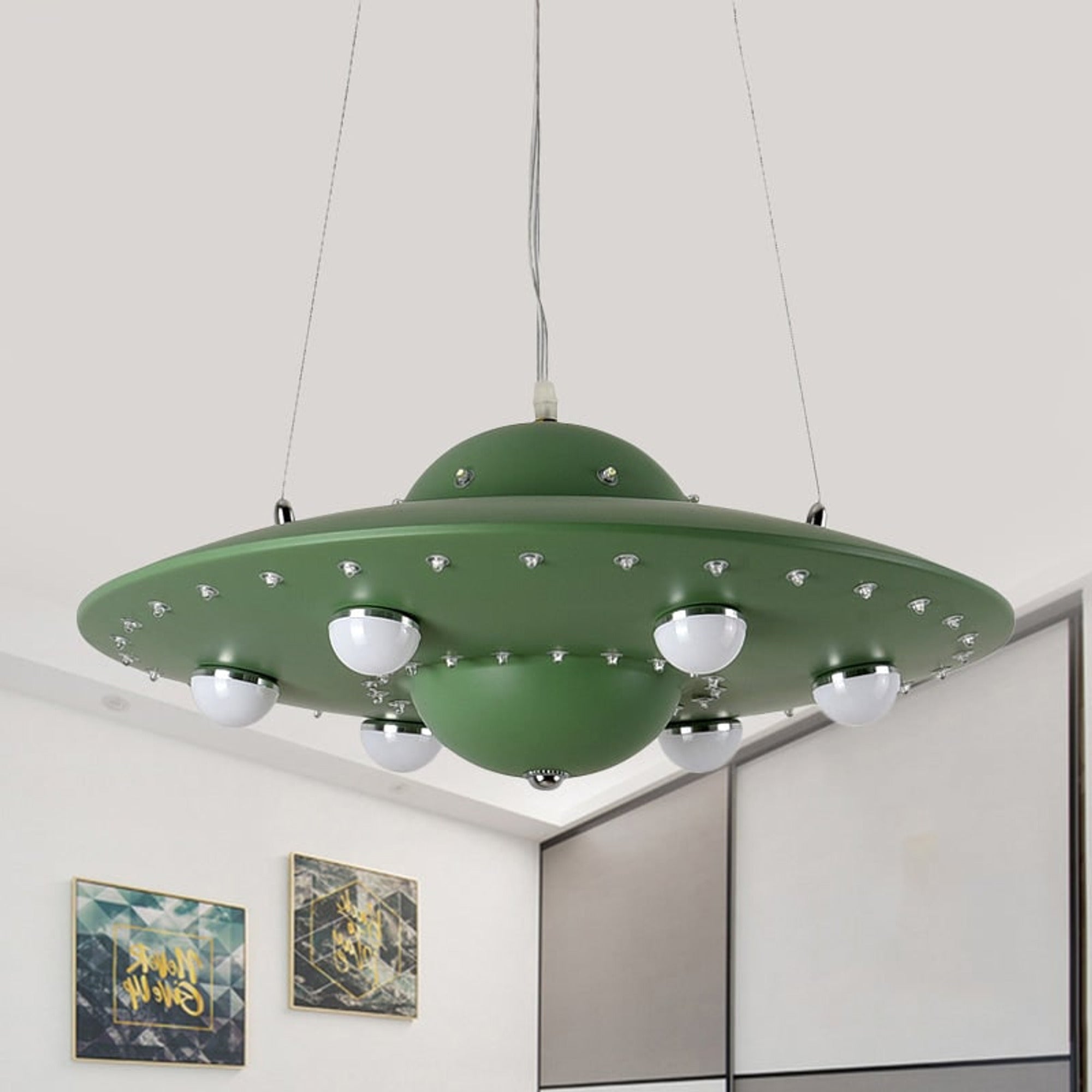 LED Chandeliers Contemporary Ceiling Light Metal Flying Saucer Design - Image 20