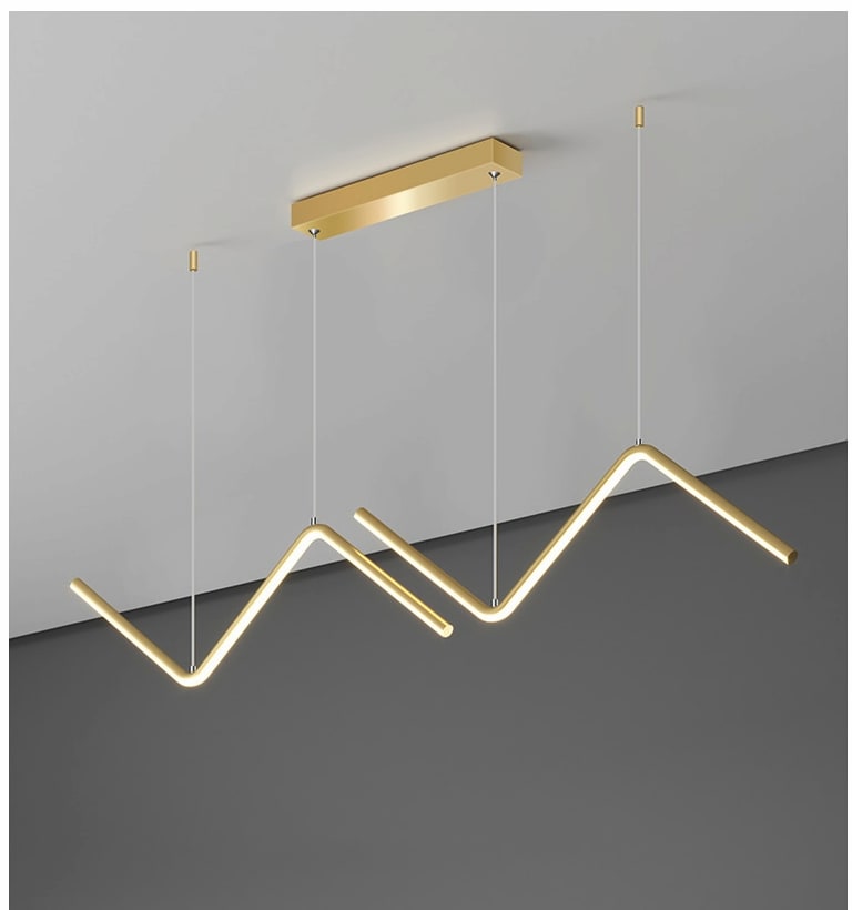 LED Chandeliers Contemporary Zigzag Design Adjustable Height Ceiling - Image 7