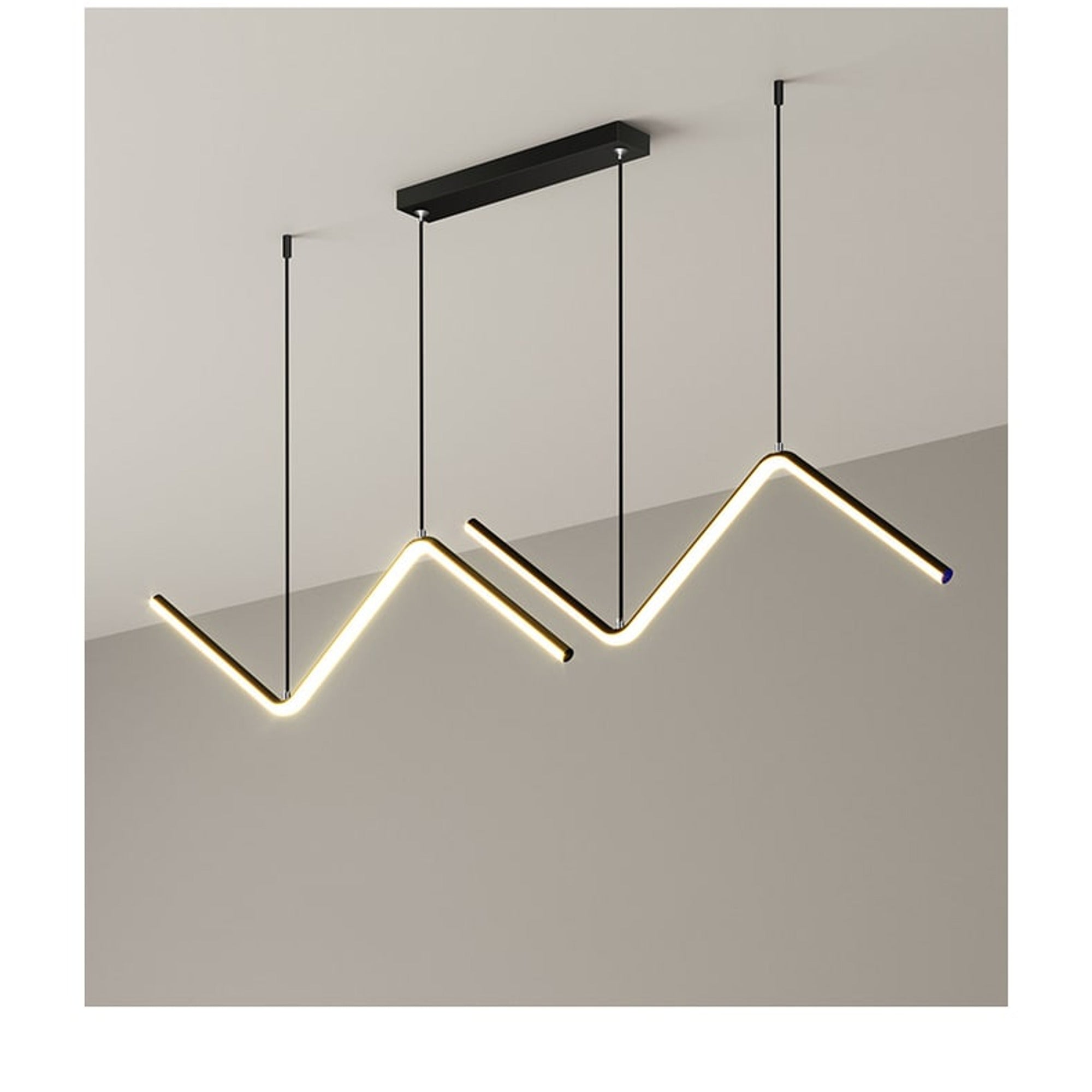 LED Chandeliers Contemporary Zigzag Design Adjustable Height Ceiling - Image 5