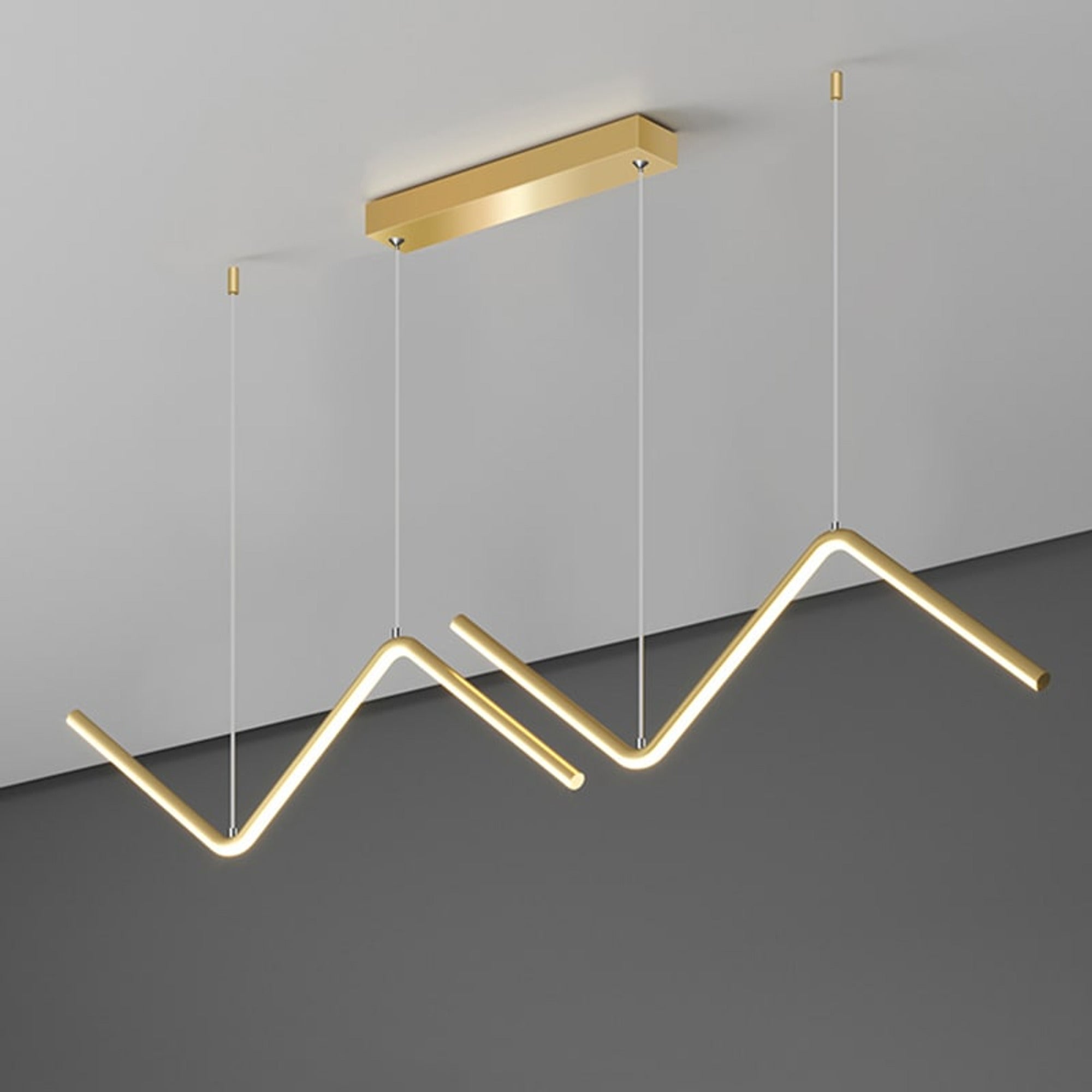 LED Chandeliers Contemporary Zigzag Design Adjustable Height Ceiling - Image 2
