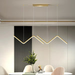 LED Chandeliers Contemporary Zigzag Design Adjustable Height Ceiling - Image 4