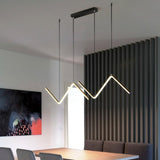 LED Chandeliers Contemporary Zigzag Design Adjustable Height Ceiling - Image 3