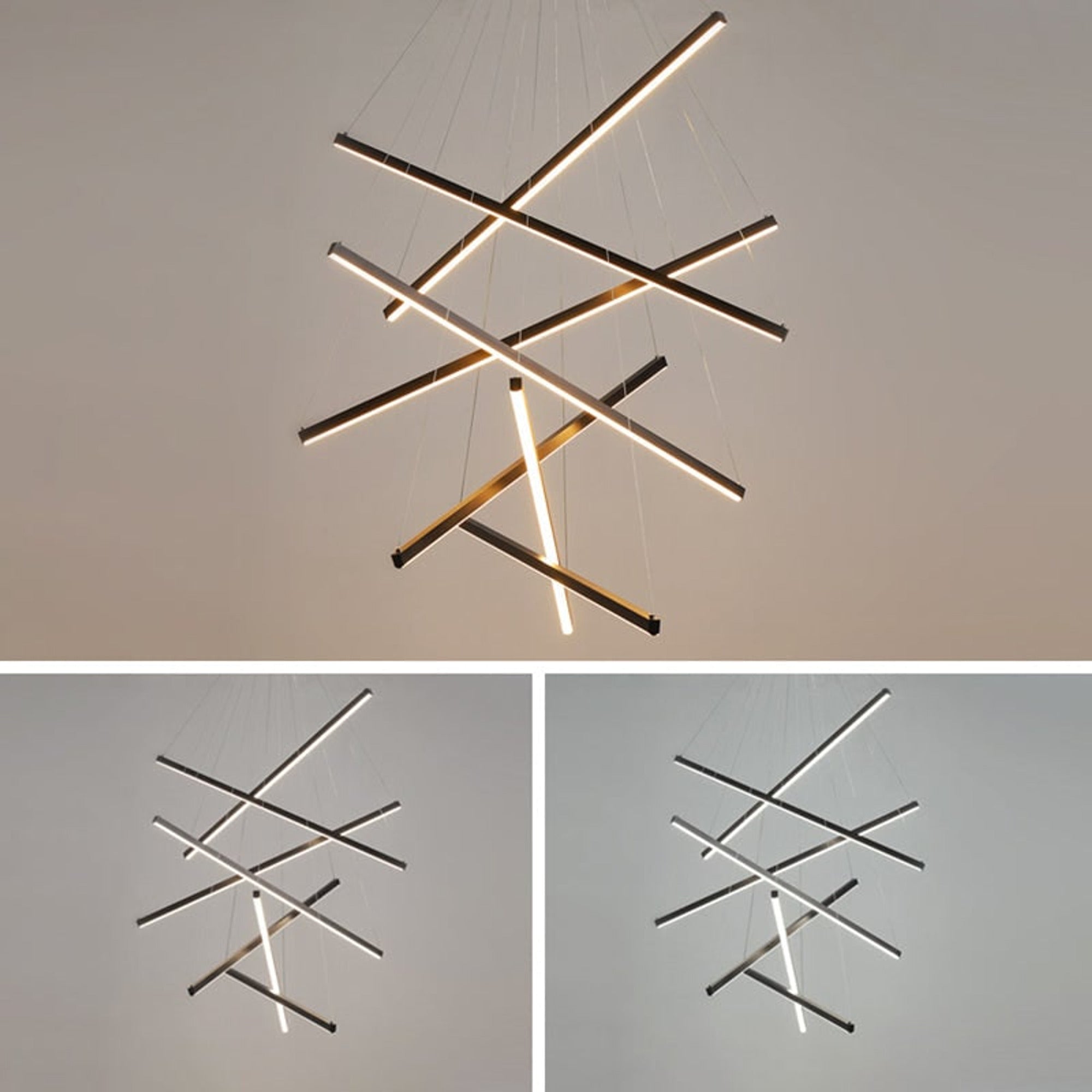 LED Chandeliers Linear Bar Suspension Light Modern Metal Adjustable Remote Dimmable - Image 12