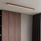 LED Chandeliers Linear Ceiling Light Wooden Design Acrylic Lampshade Modern - Image 5