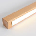 LED Chandeliers Linear Ceiling Light Wooden Design Acrylic Lampshade Modern - Image 14