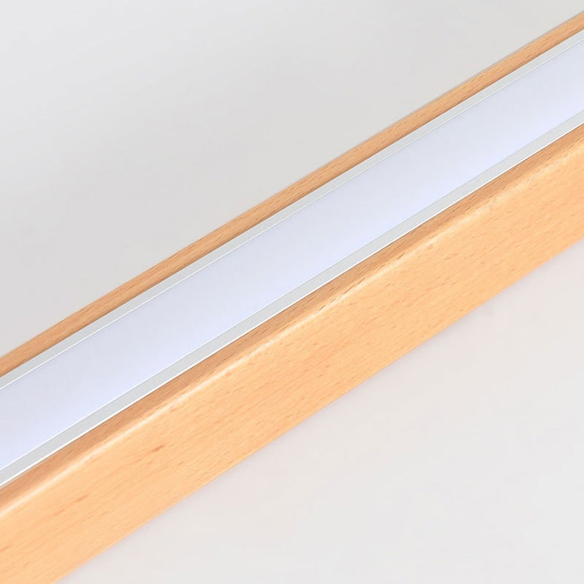 LED Chandeliers Linear Ceiling Light Wooden Design Acrylic Lampshade Modern - Image 15