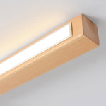 LED Chandeliers Linear Ceiling Light Wooden Design Acrylic Lampshade Modern - Image 12