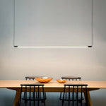 LED Chandeliers Linear Pendant Light Black Metal Finish Adjustable Cable Length - Image 2